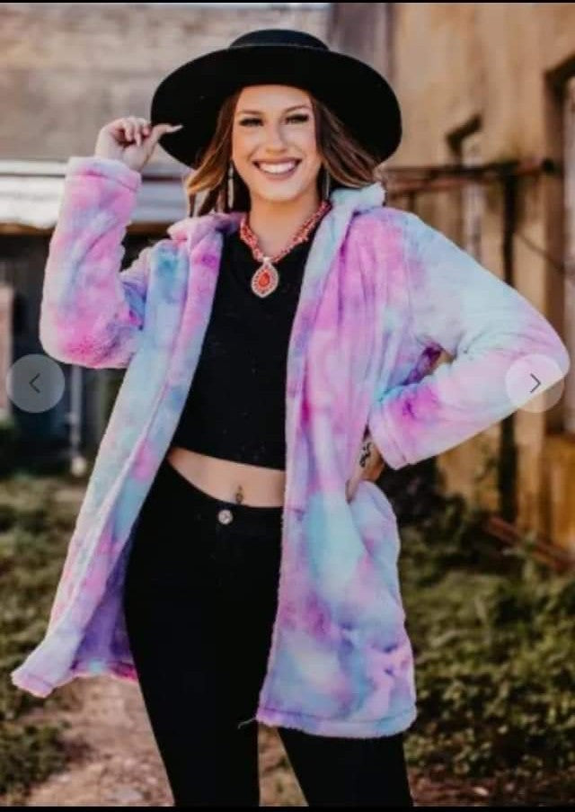 Cardigan polaire tie-dye