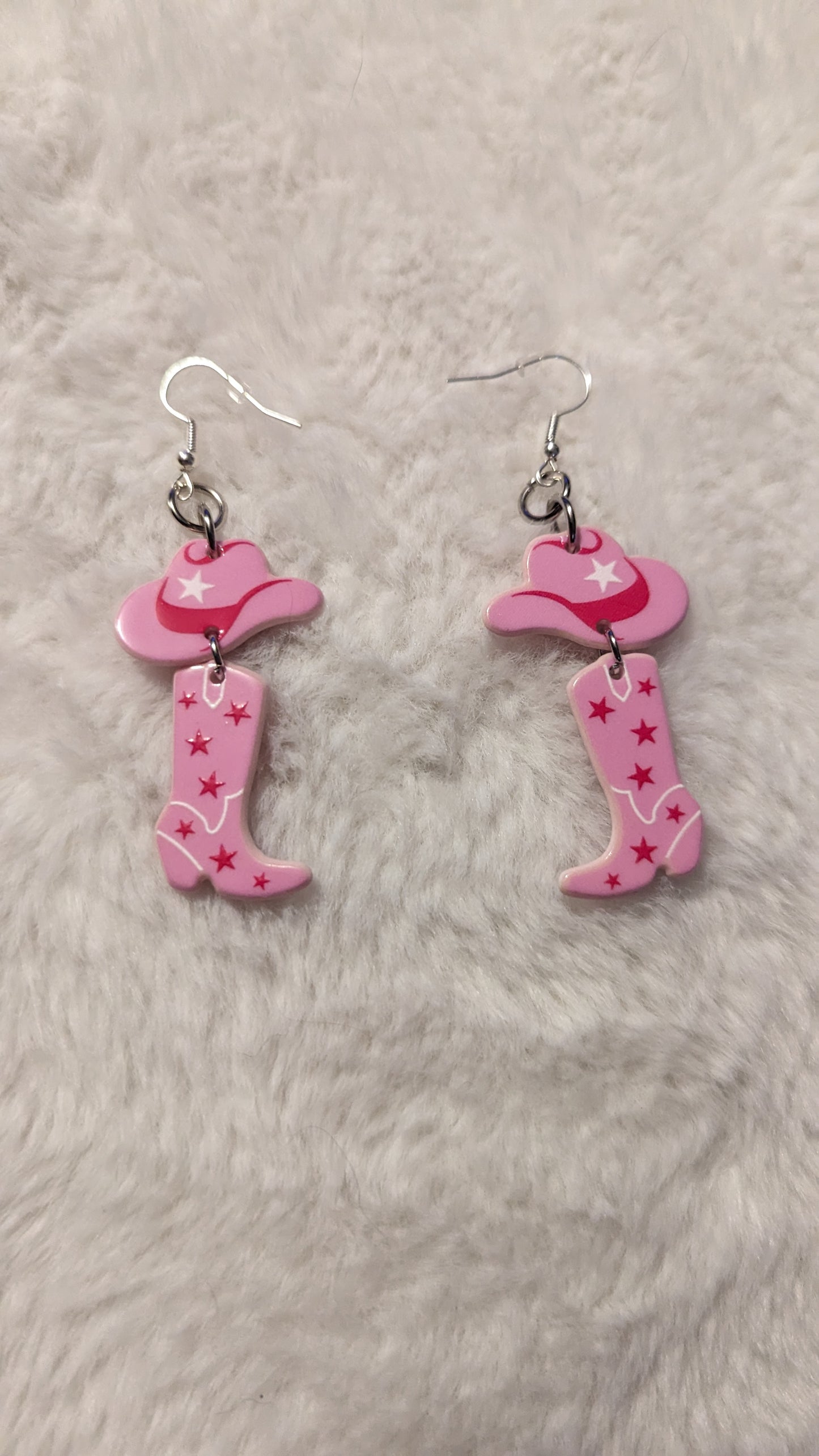 Boucles d'oreilles cow-girl roses