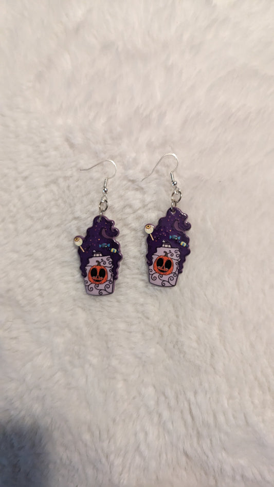 Purple Fall Drink Earrings