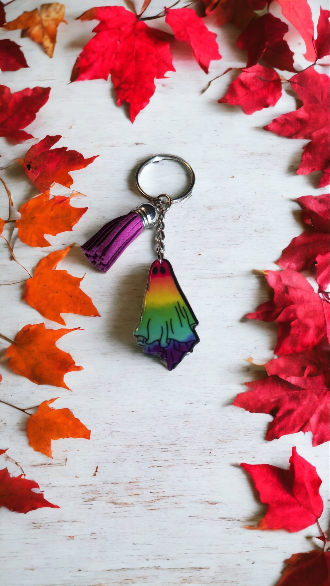 Rainbow Ghost Keychain