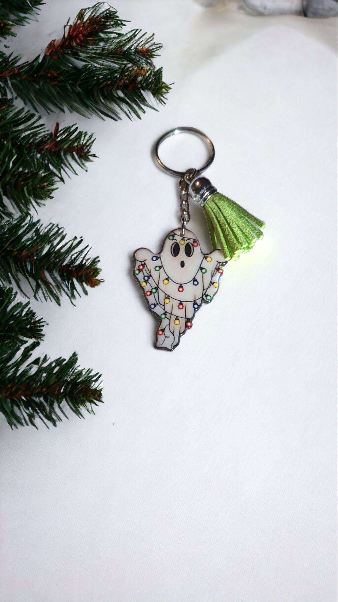 Festive Ghost Keychain