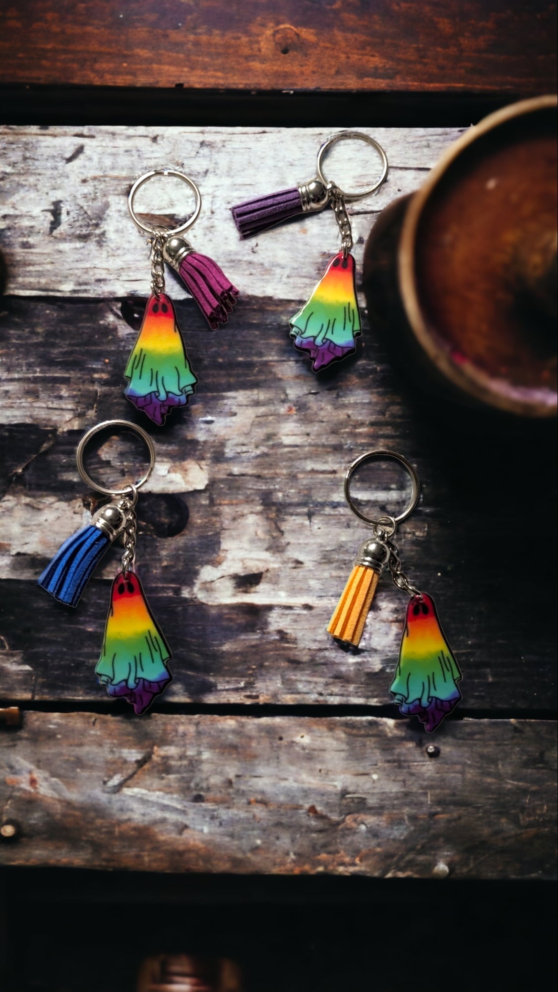 Rainbow Ghost Keychain