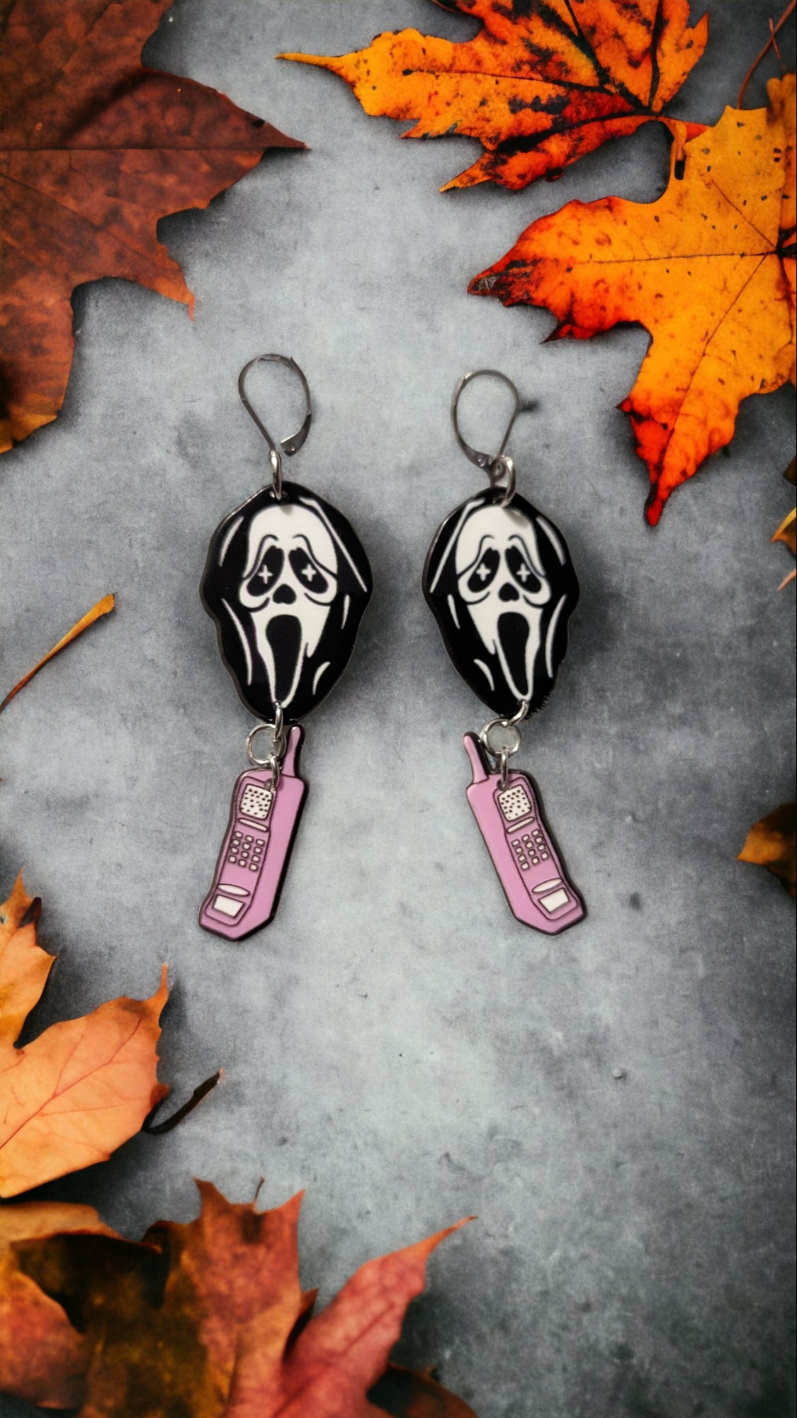 Ghostface Double Dangly Earrings