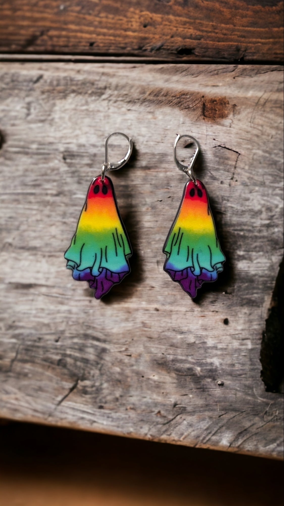 Boucles d'oreilles fantôme arc-en-ciel