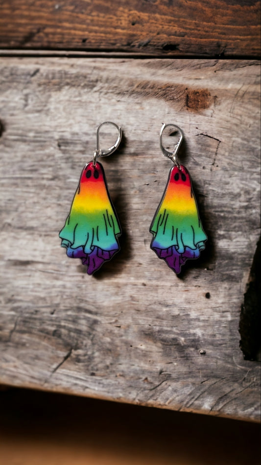 Rainbow Ghost Earrings