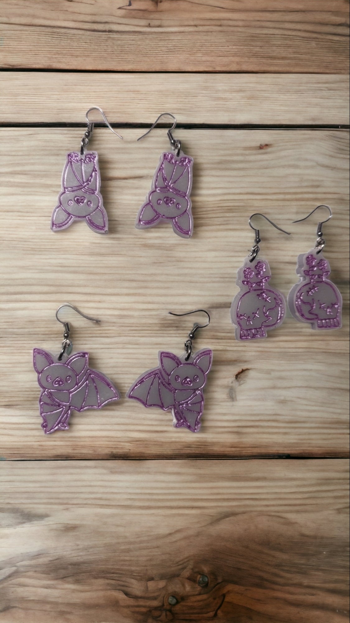 Glow bat earrings