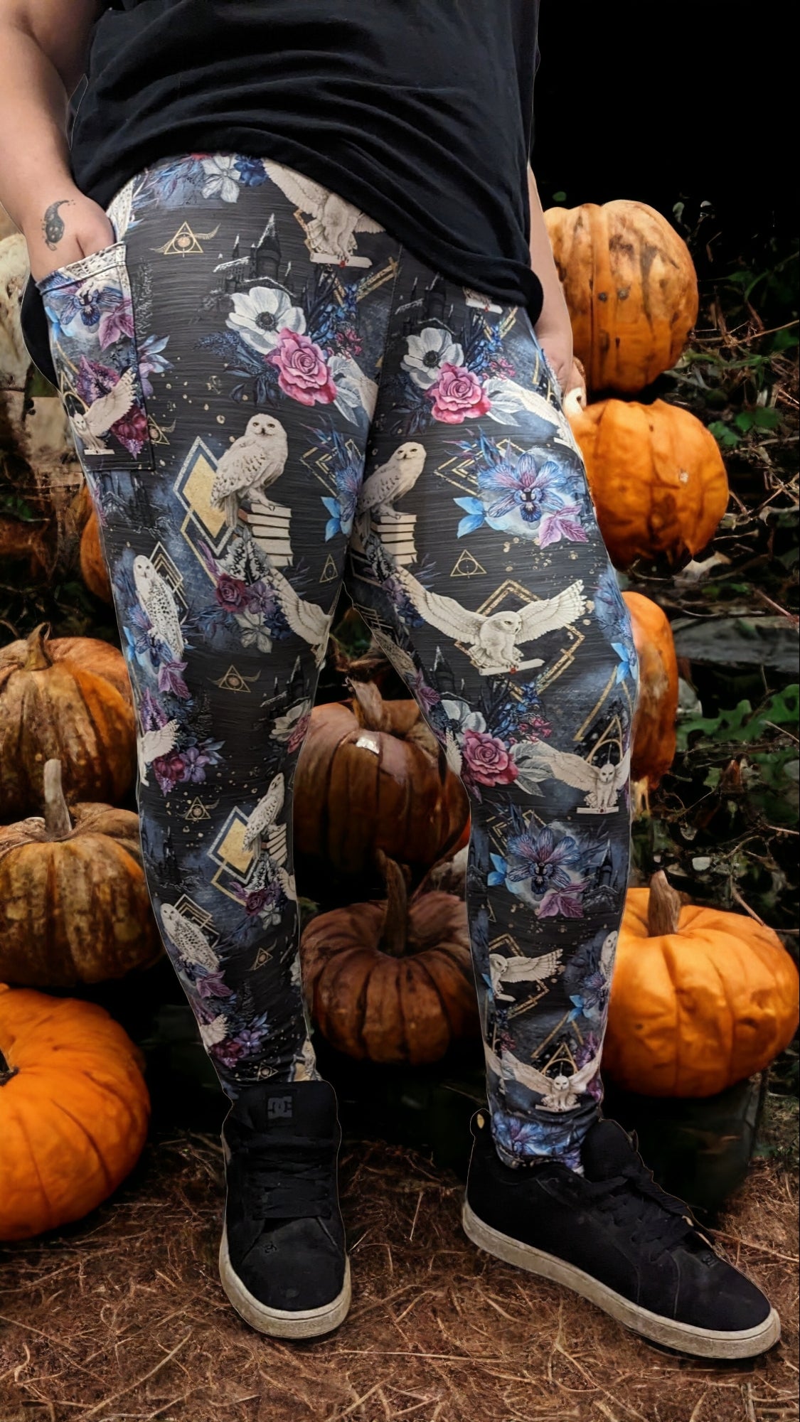 Owl messenger Leggings W/ Pockets