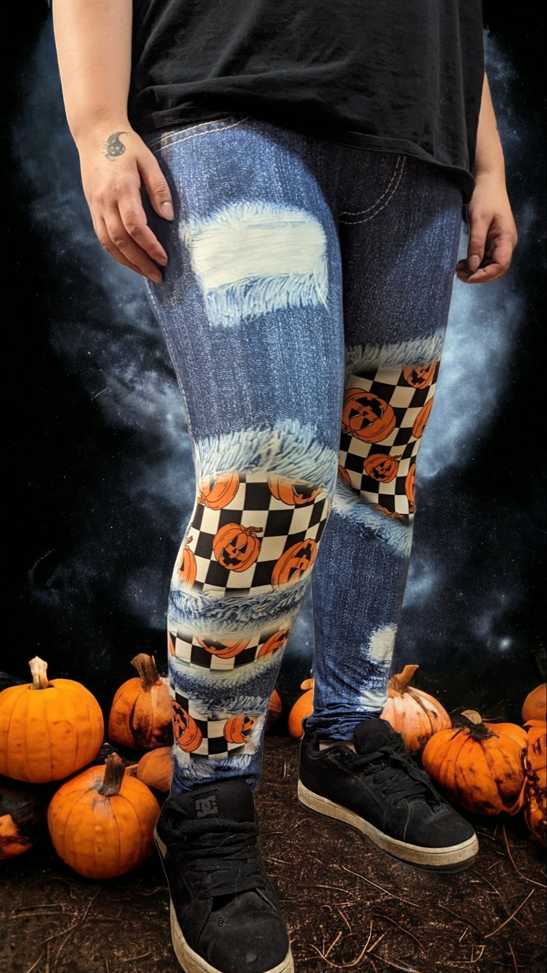 Pumpkin Plaid Jeggings