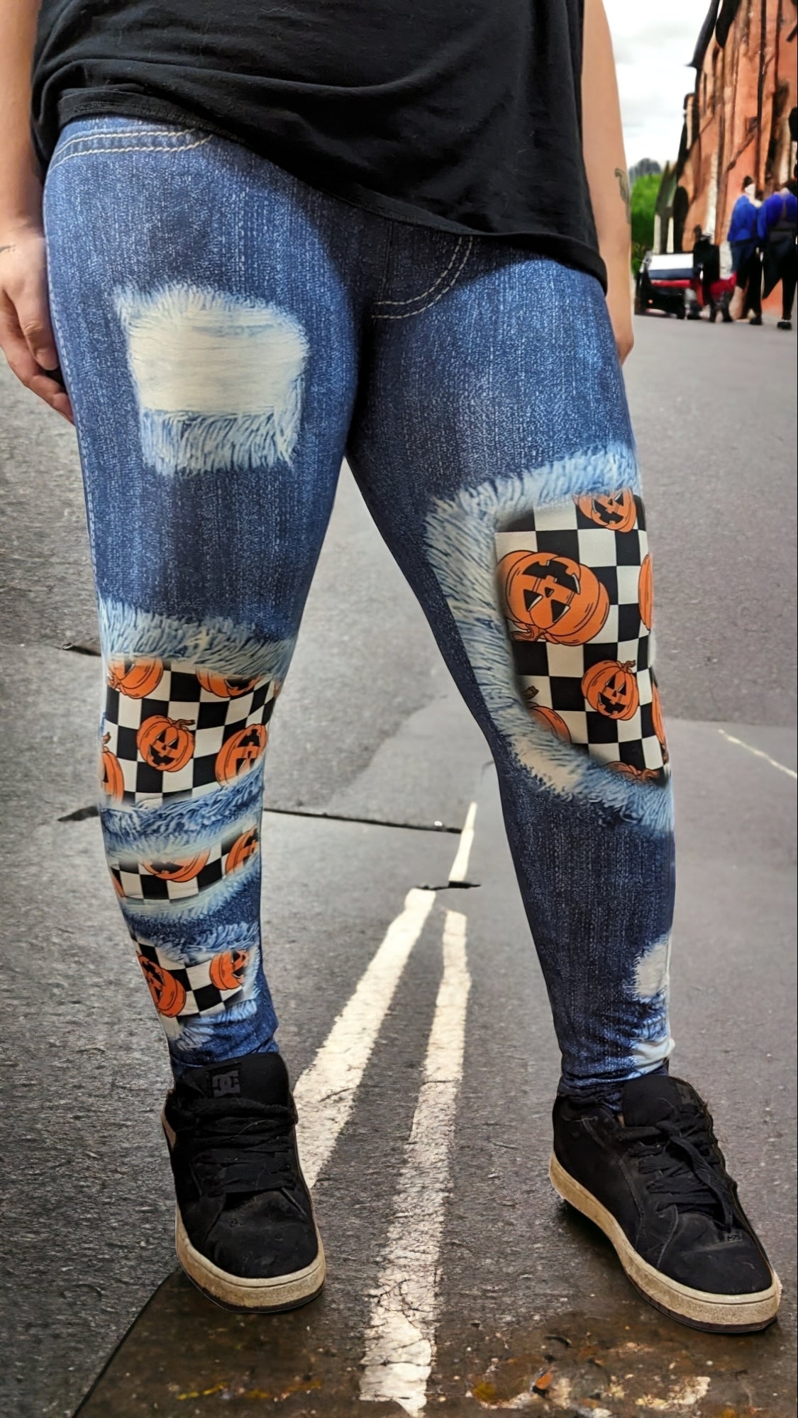 Pumpkin Plaid Jeggings