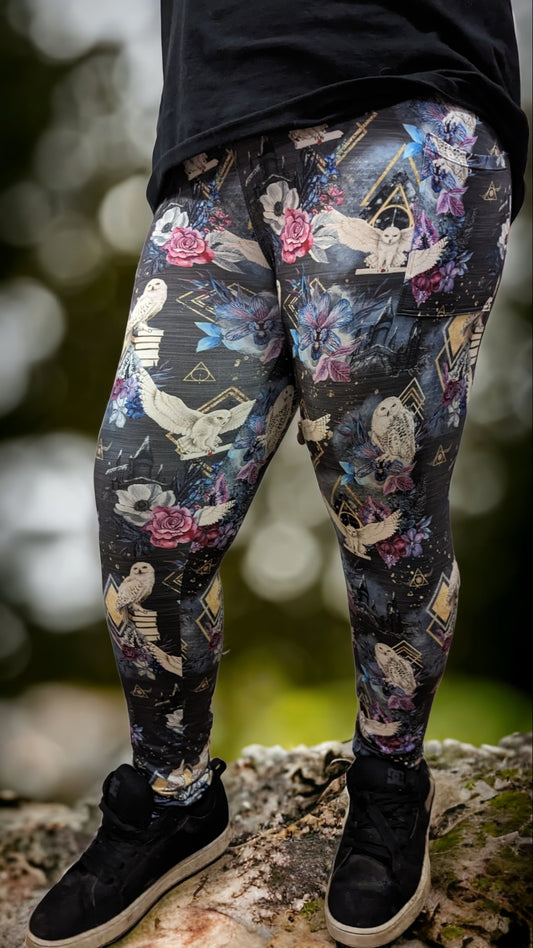 Owl messenger Leggings W/ Pockets