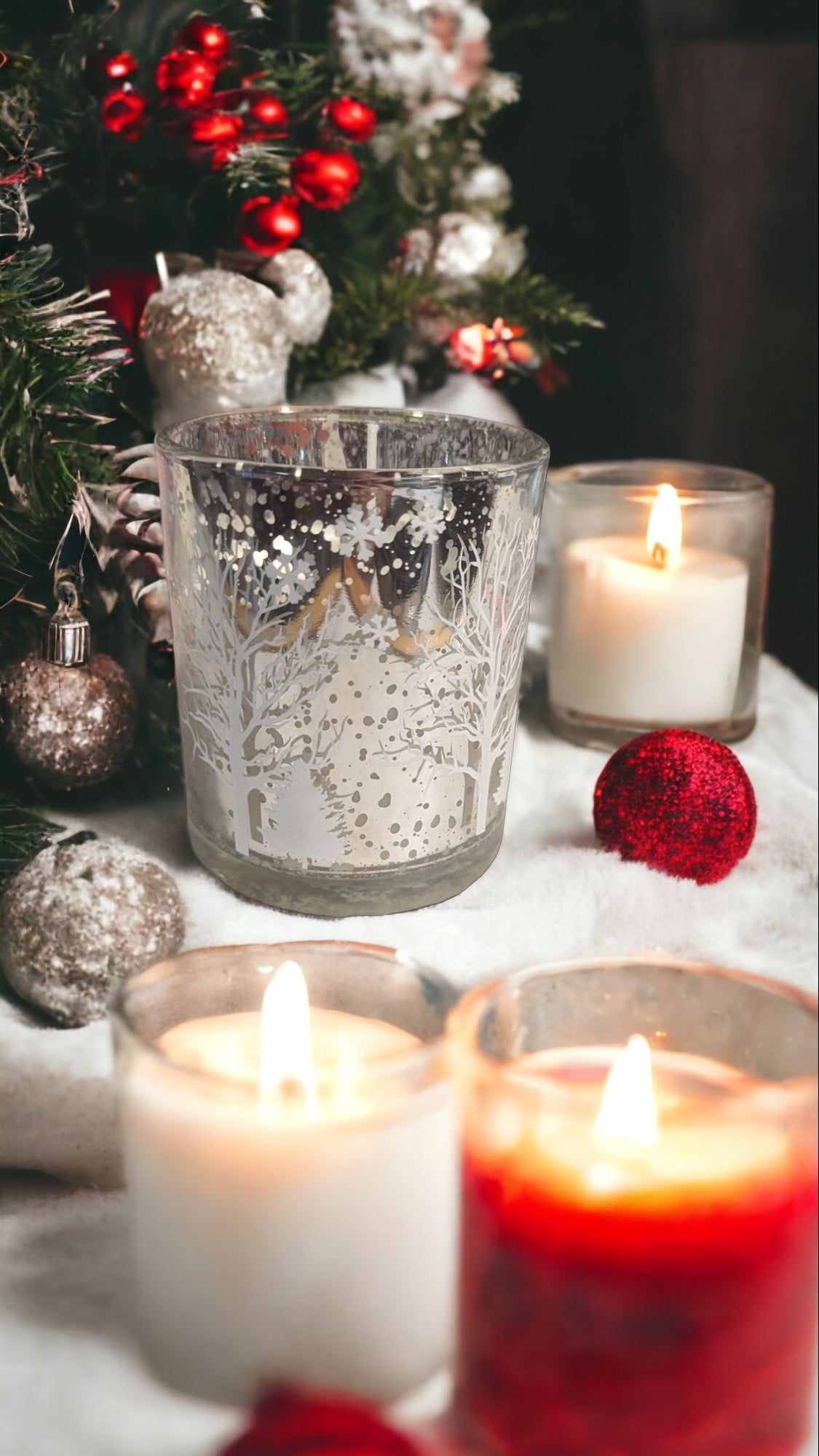 Shimmering Snowflake Candle