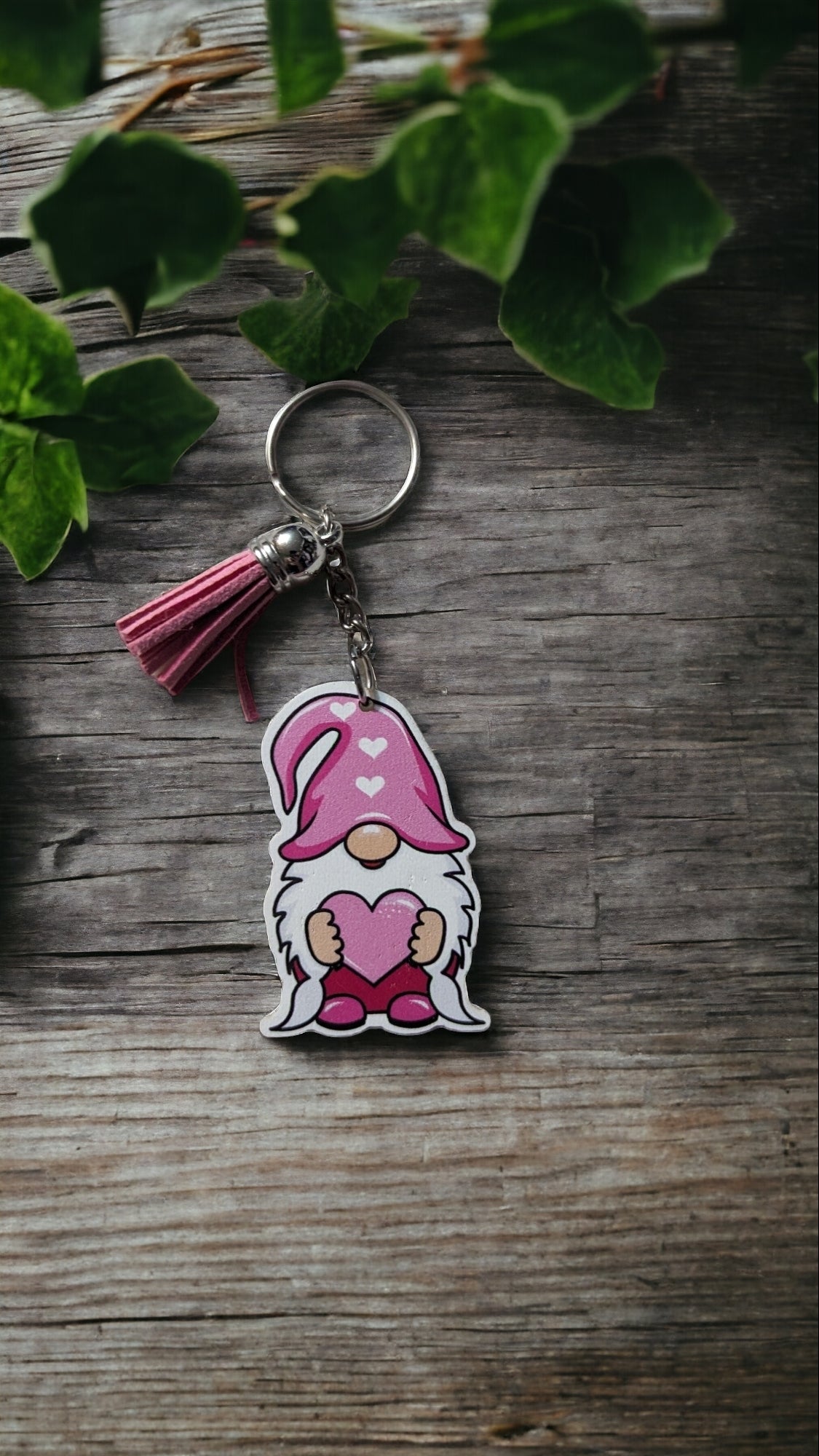 Wooden Valentine's Keychains