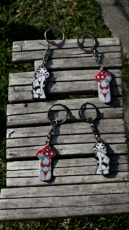 Mushroom Babe Keychain