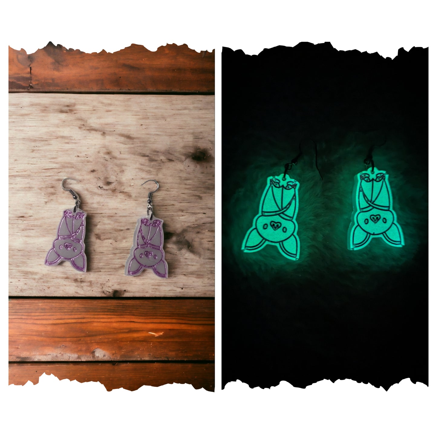 Glow bat earrings