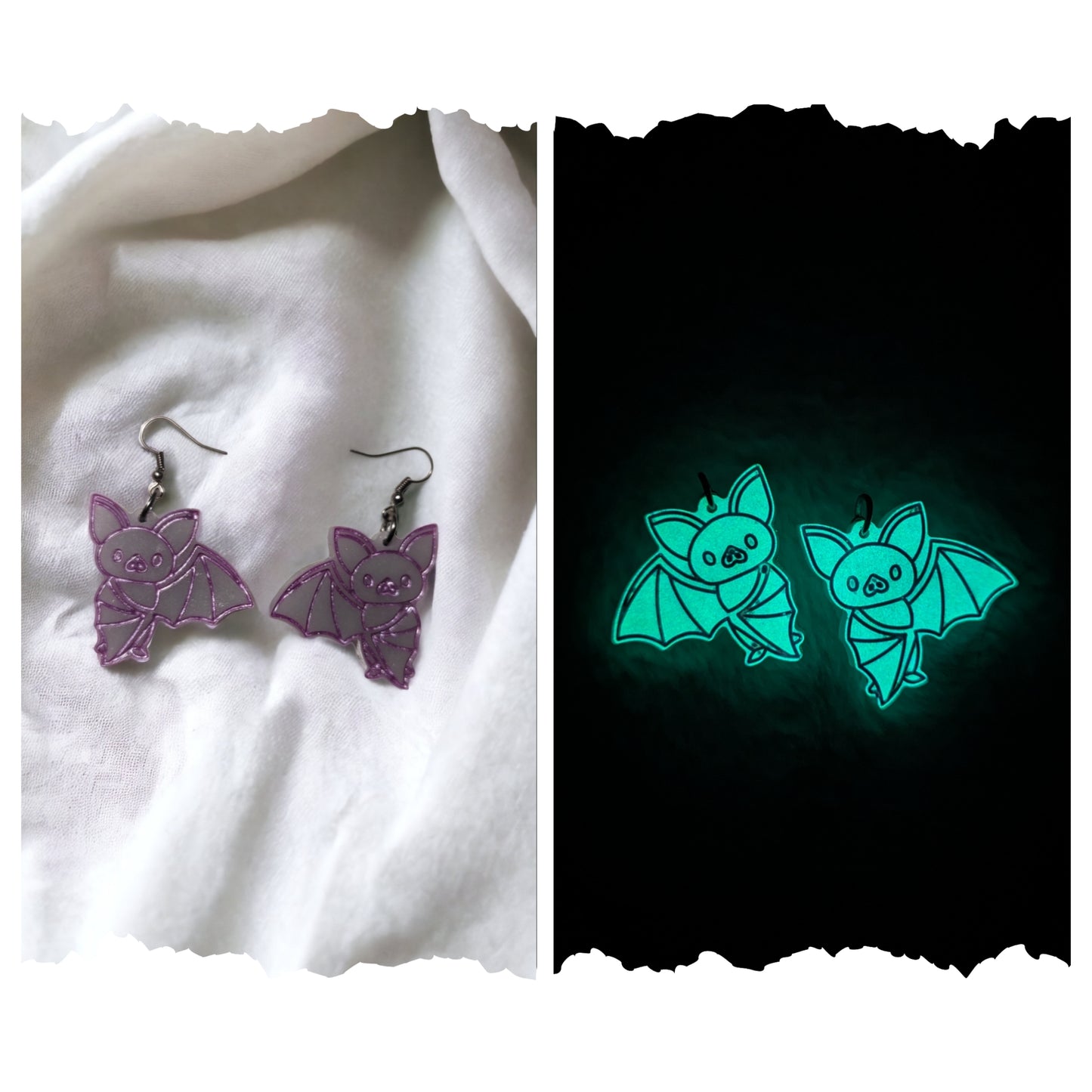 Glow bat earrings