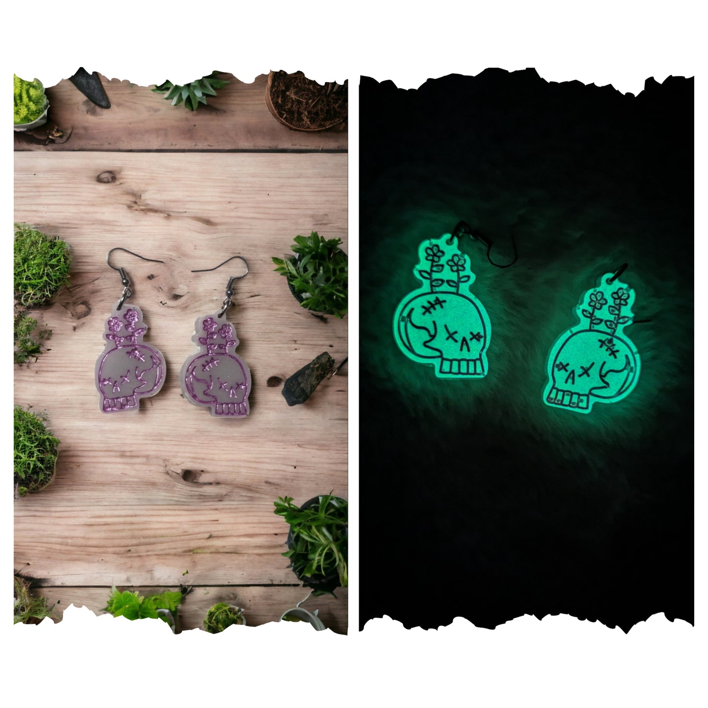 Glow bat earrings