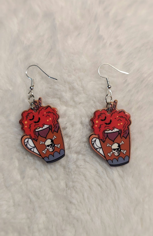 Skull latte earrings