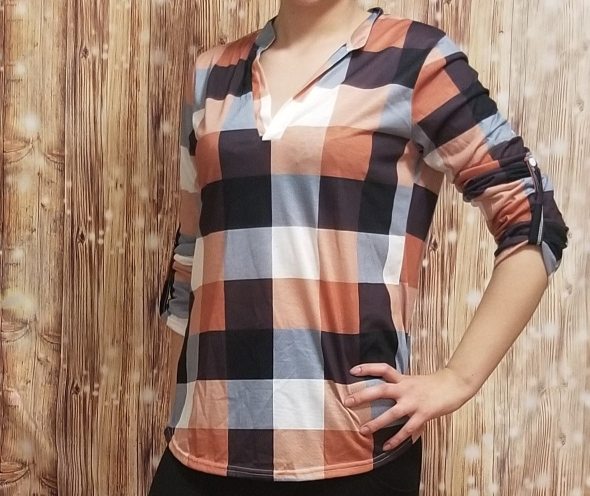 Orange Plaid Tunic